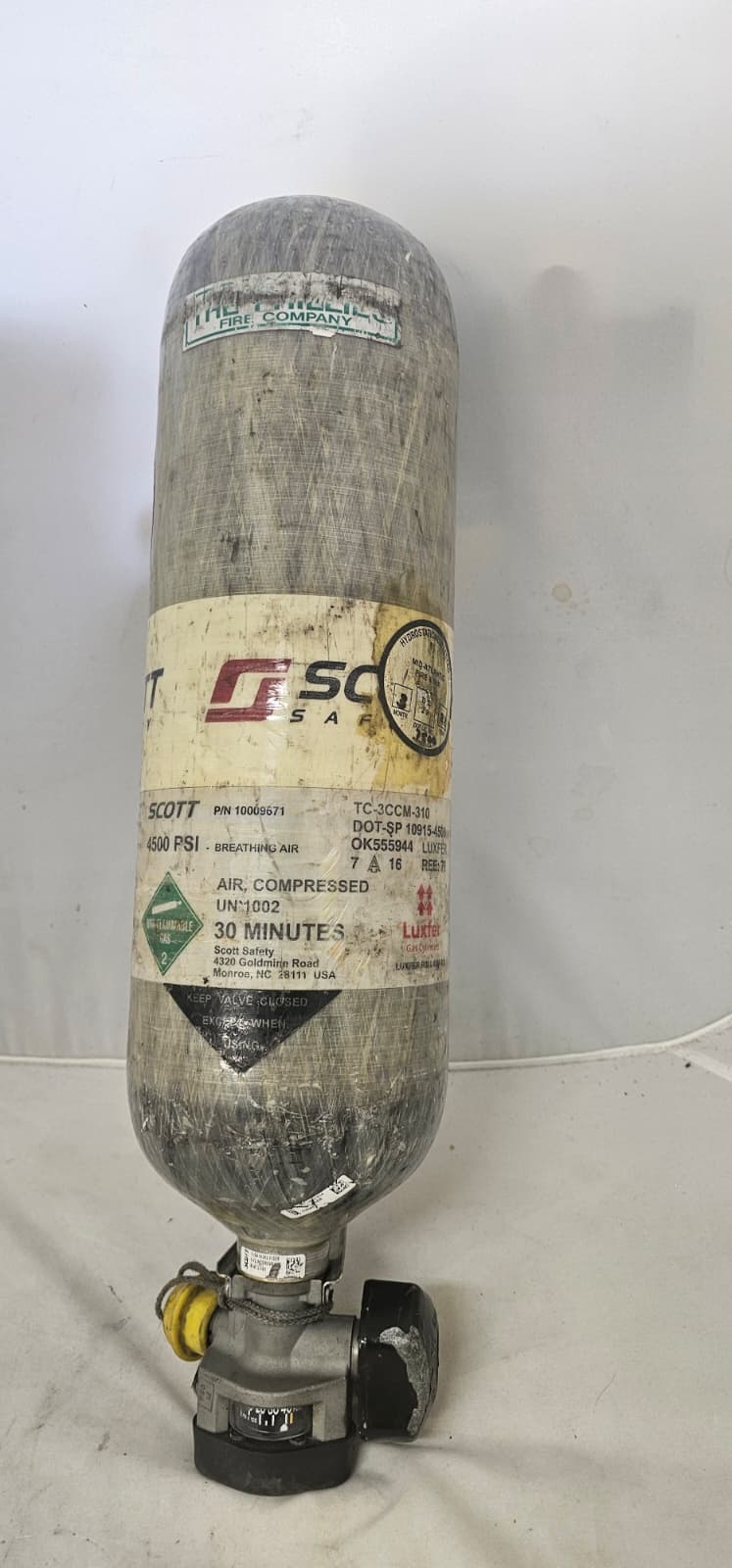 Cilindro Scott 4500 PSI año 2016